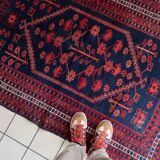 Handmade vintage Caucasian Karabagh rug 120cm x 179cm, 1940s