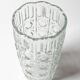 Vintage Solid Heavy Clear Hand Pressed Glass Flower Vase / Italy / 1960s