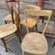 Lot of 6 chairs mismatched curved wood bistro
