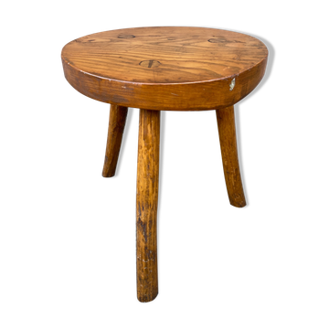 Rustic stool 1940 brutalist wooden