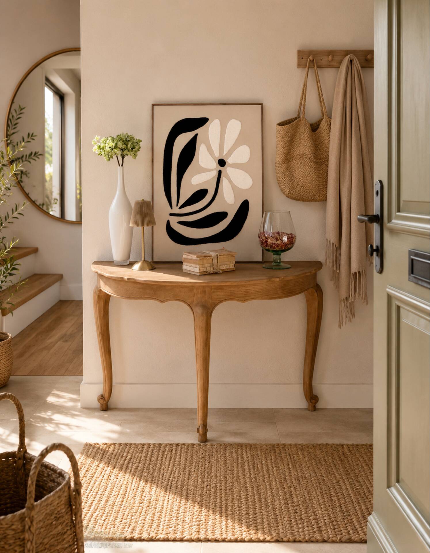 Golden oak console
