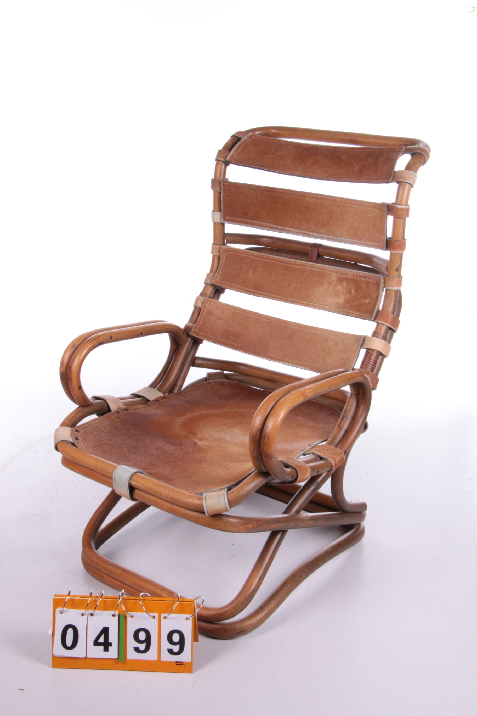 Tito Agnoli Relax chair made of Bamboo and leather, 1960