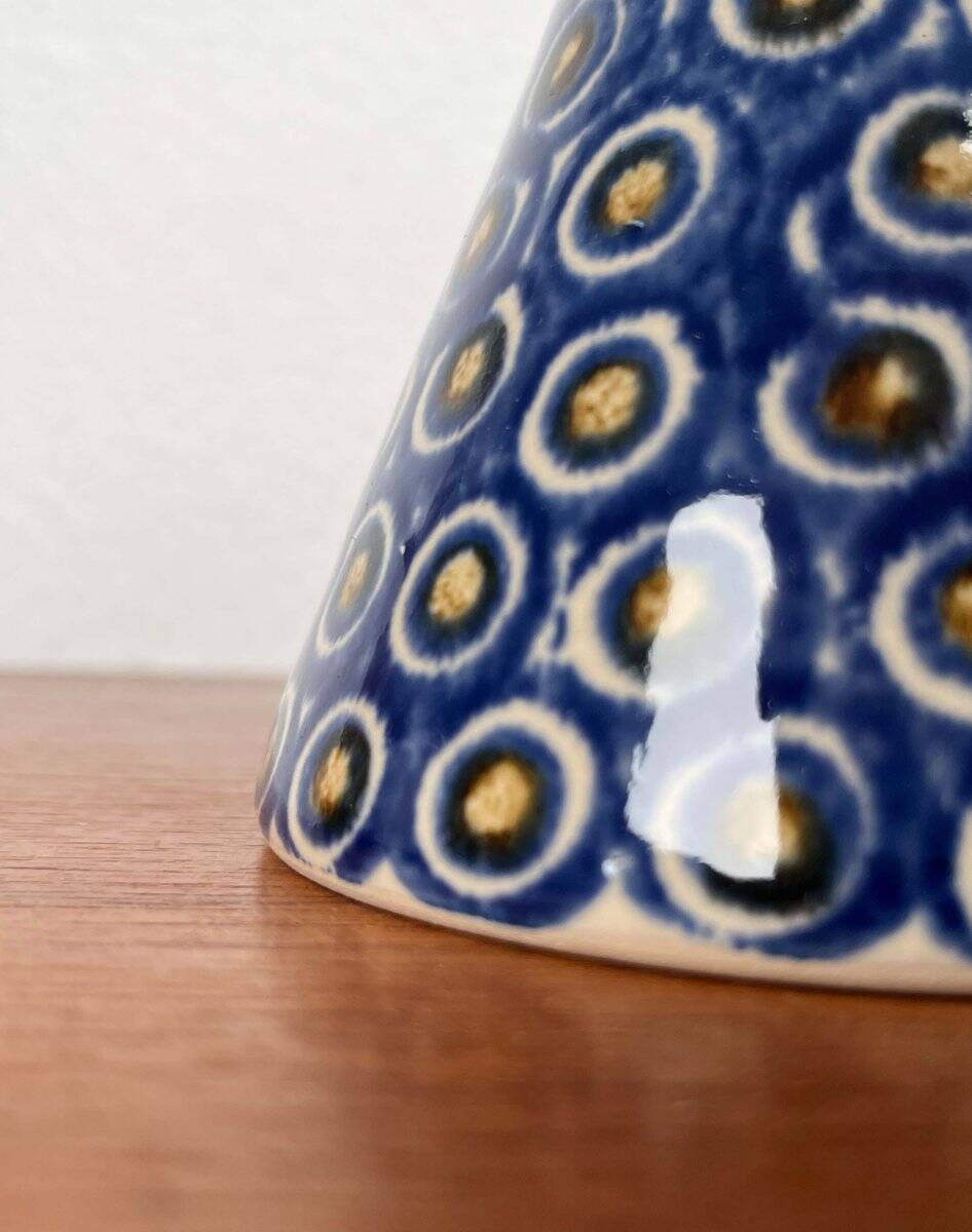 Mid-Century Modern German Vase with Peacock Design