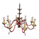 Chandelier gilded sheet metal masca Italy 60s Hollywood regency