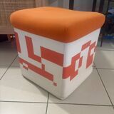 Vintage orange pouf 70's