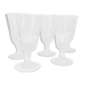 Set of 6 mouth-blown foot glasses