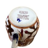 Gien earthenware tea set, peony decoration