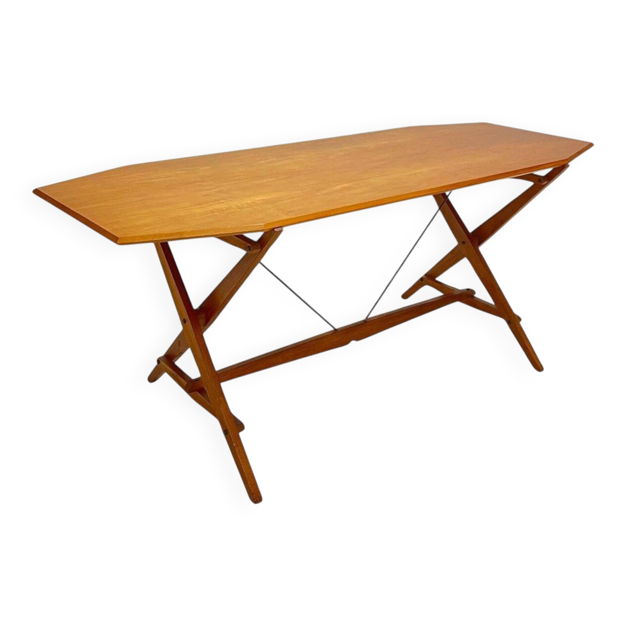 Table à manger Tl2 Cavalletto en frêne par Franco Albini pour Poggi, 1950