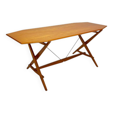 Table à manger Tl2 Cavalletto en frêne par Franco Albini pour Poggi, 1950