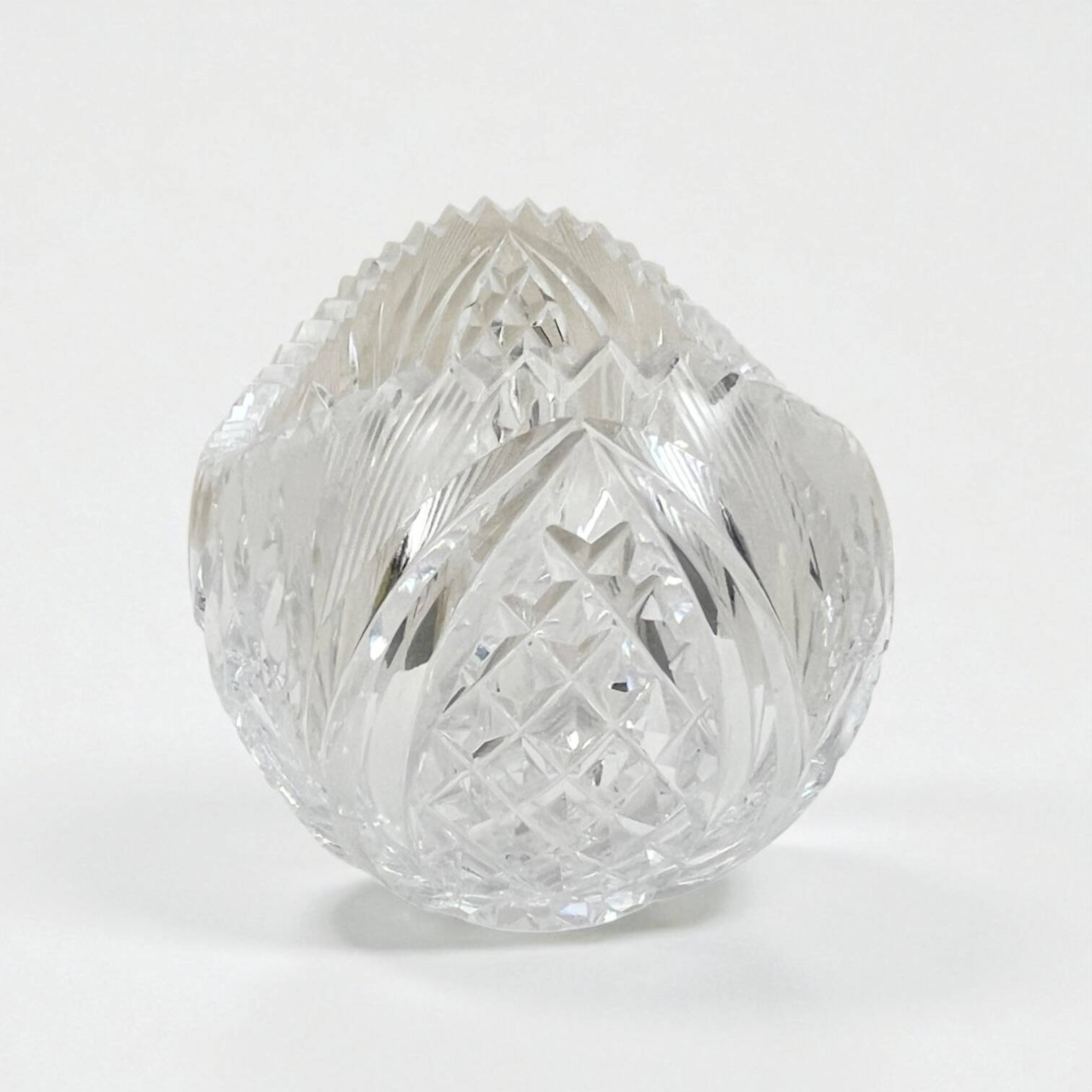 Oval salad bowl in cut crystal from Lorraine 1960 - crystal fruit bowl