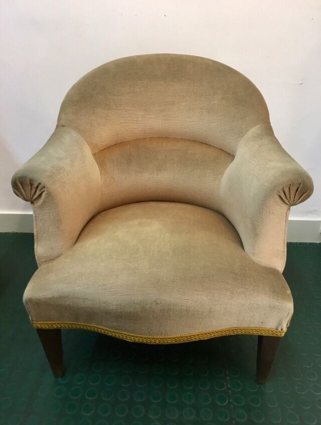 Armchair toad velvet vintage cream