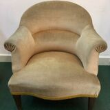 Armchair toad velvet vintage cream