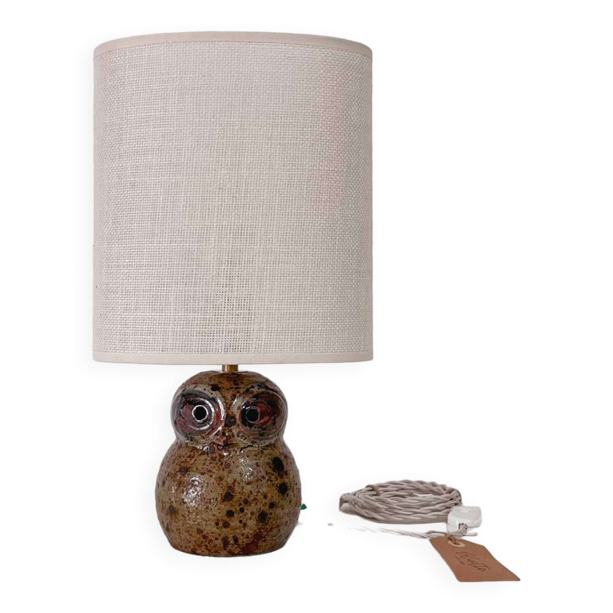 Guy Baudat owl sandstone lamp
