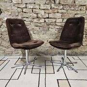 Paire de chaise fauteuil velour vintage  1970"