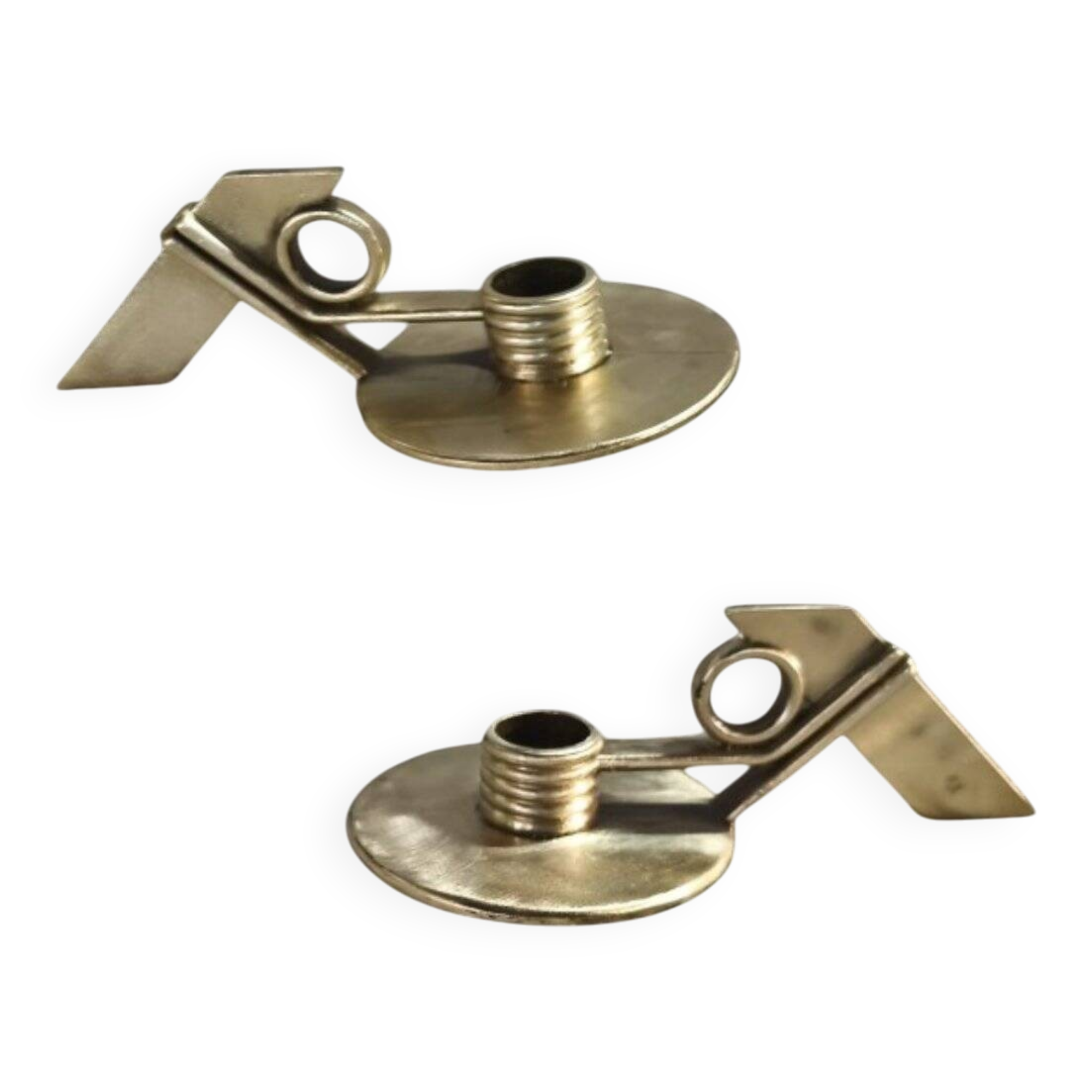 Cast bronze candelabras, 1950s. Set of 2