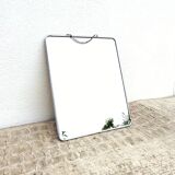 Large vintage barber mirror 24x30cm chrome