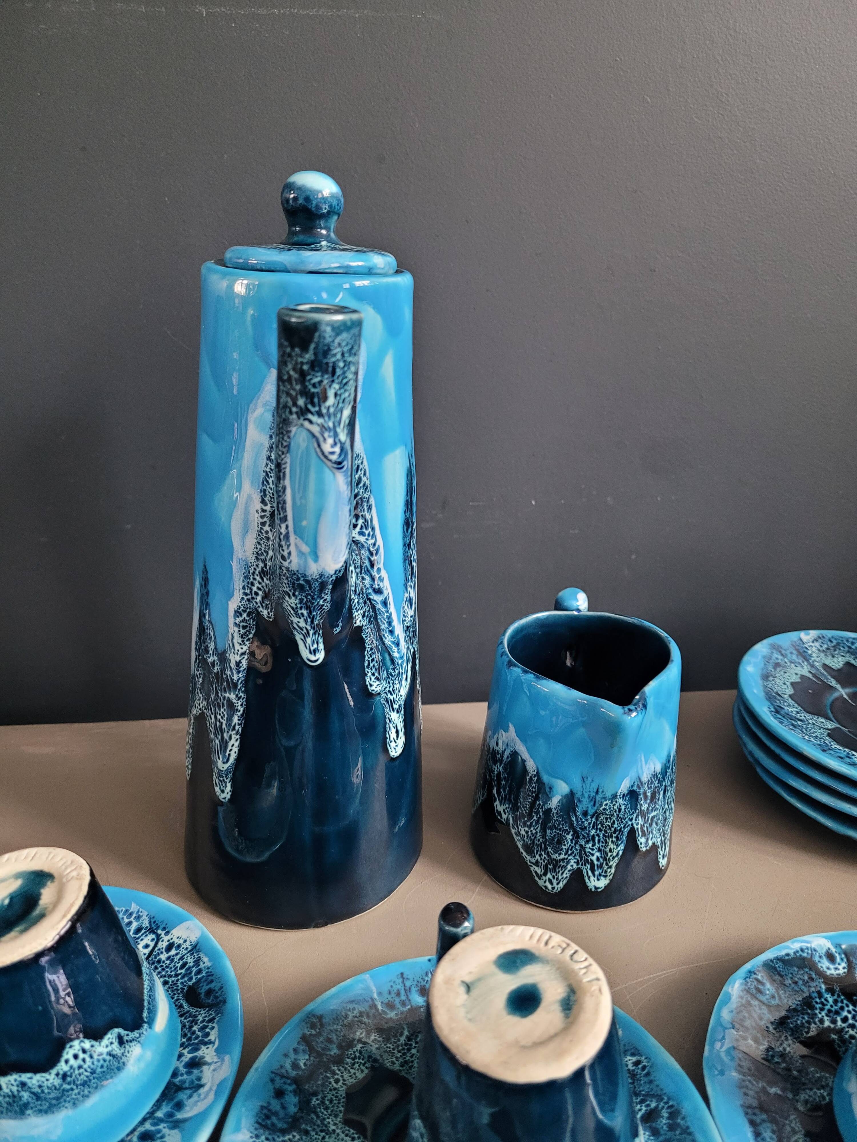 Vallauris blue coffee set - 22 pieces