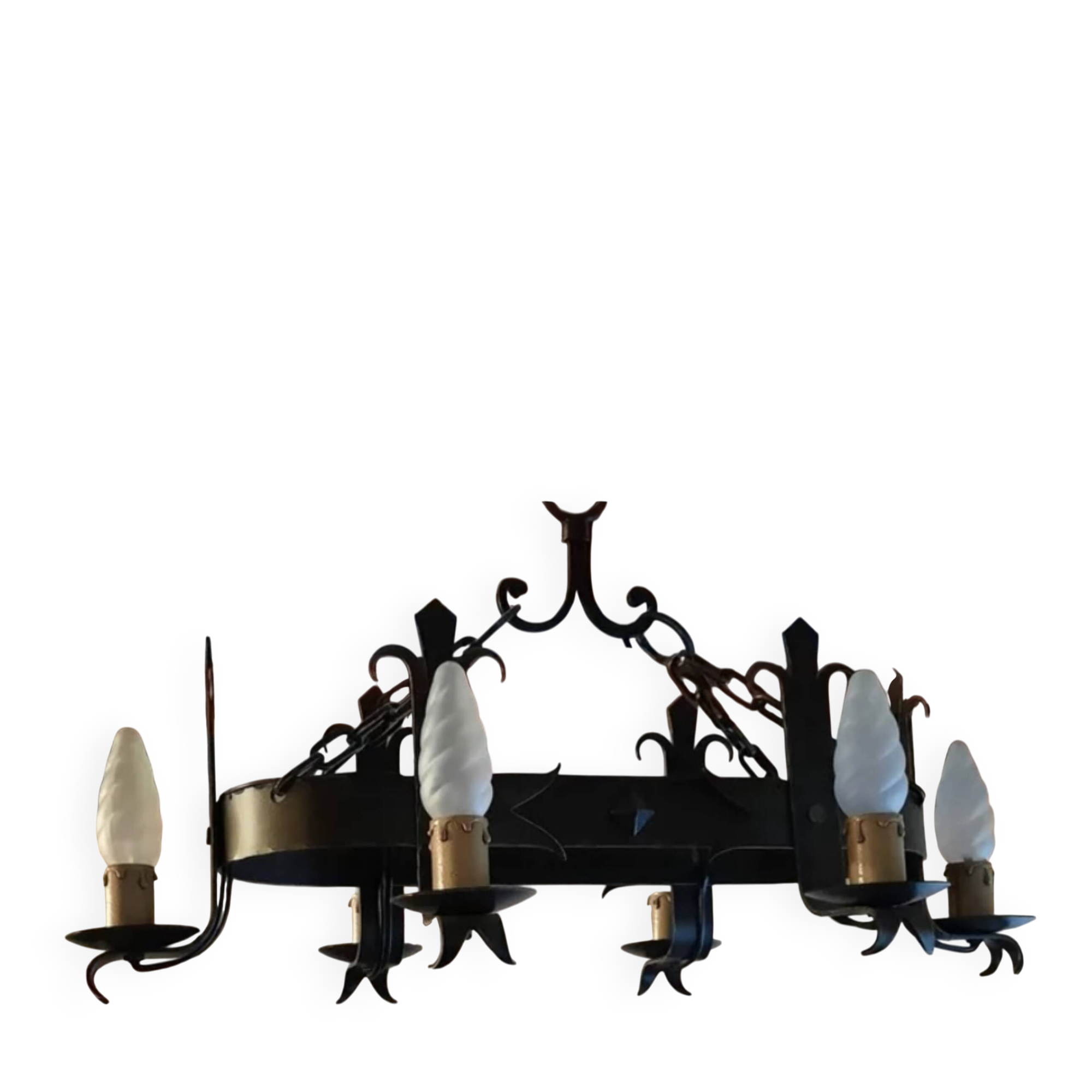 Vintage neo-Gothic chandelier with 6 arms