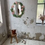 Oval ceramic mirror with flowers