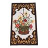 Tapis vintage laine bouclée motif floral 120x69cm