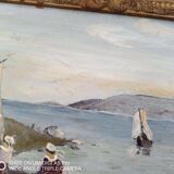 Oil on panel signed ED Géliot - 23 x 33 cm - boat in Brittany