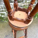 Pair of studded leather bar stools