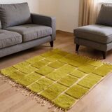 Tapis en laine naturelle fait main taille 100 x 200 cm