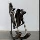 Rocking chair by Takeshi Nii - Leather and wood - 60s