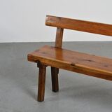 Banc en pin massif par Christian Durupt, circa 1960