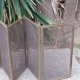 Ancient bronze and brass signed fire pare