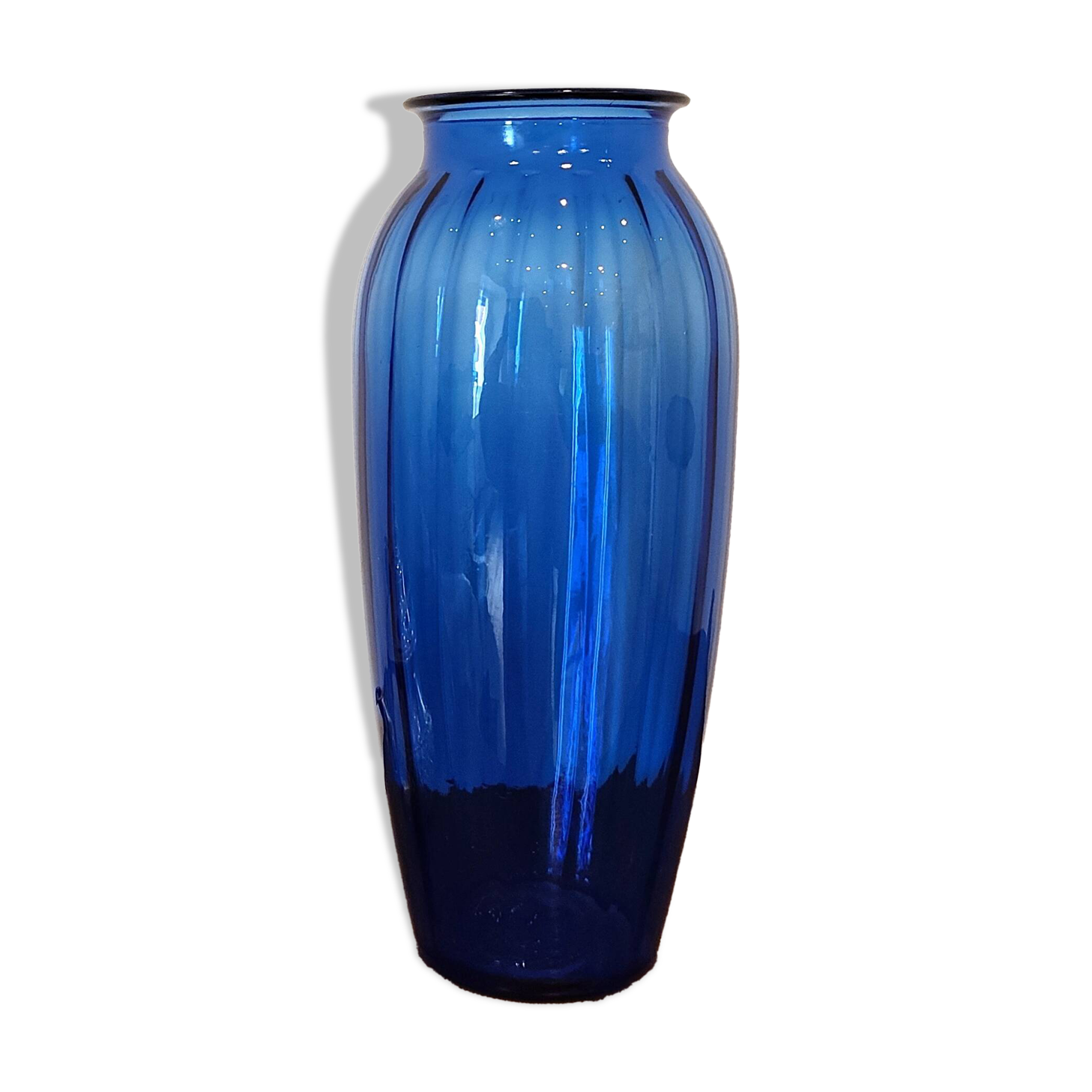 Blue glass vase