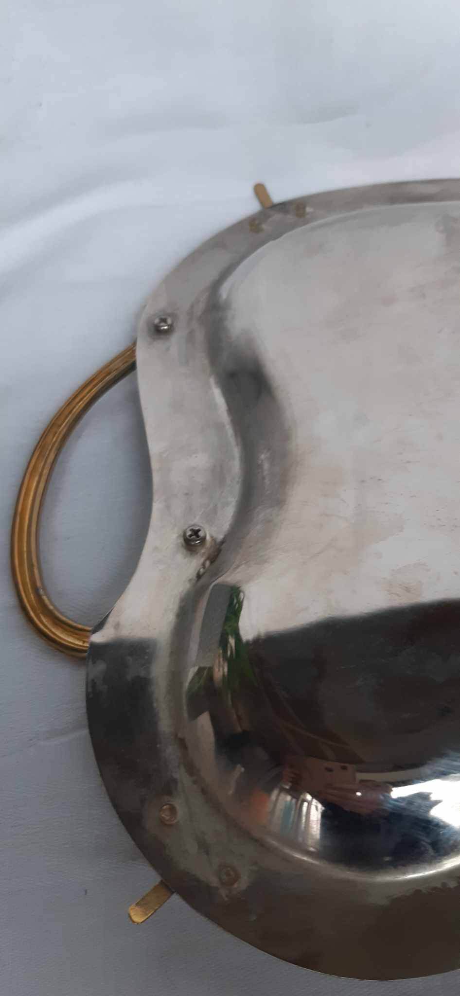 silver brass tray retro 1960s