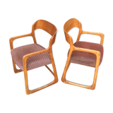 Paire de fauteuils traineau Baumann modèle Scala