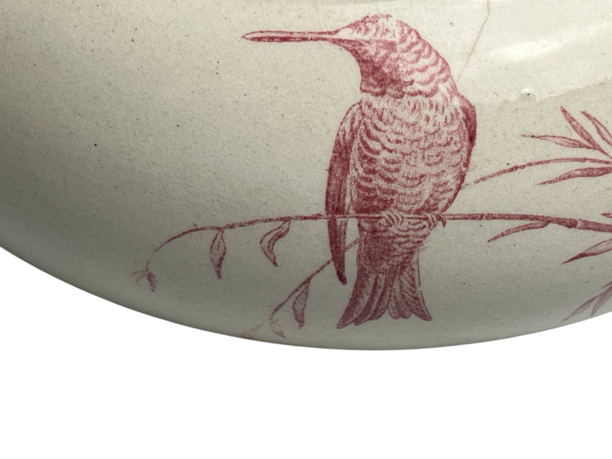 Gien, toilet jug with birds, early 20th century.
