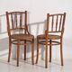 Anciennes chaises Thonet avec assise gravée (c.1920). Ensemble de 2 pièces