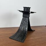Vintage black wrought iron candle holder. 1960s/70s