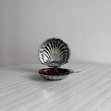 Silver-plated metal shell butter dish