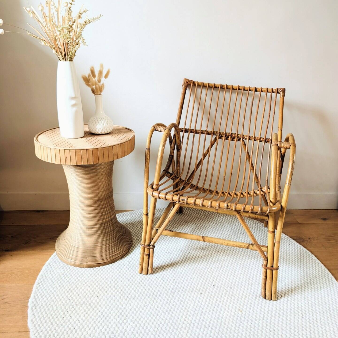 Vintage rattan armchair