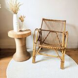 Fauteuil en rotin vintage