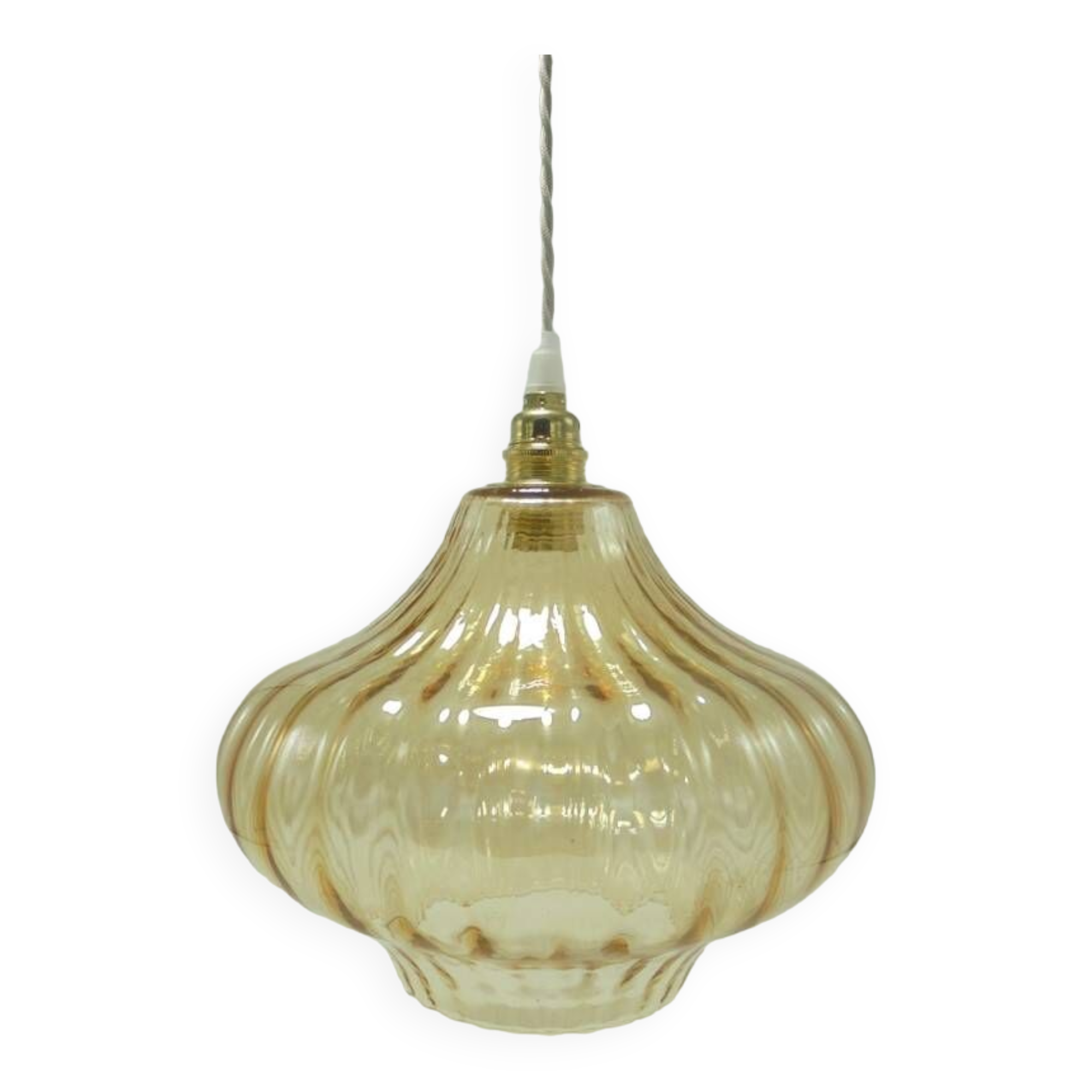 Gold glass pendant light