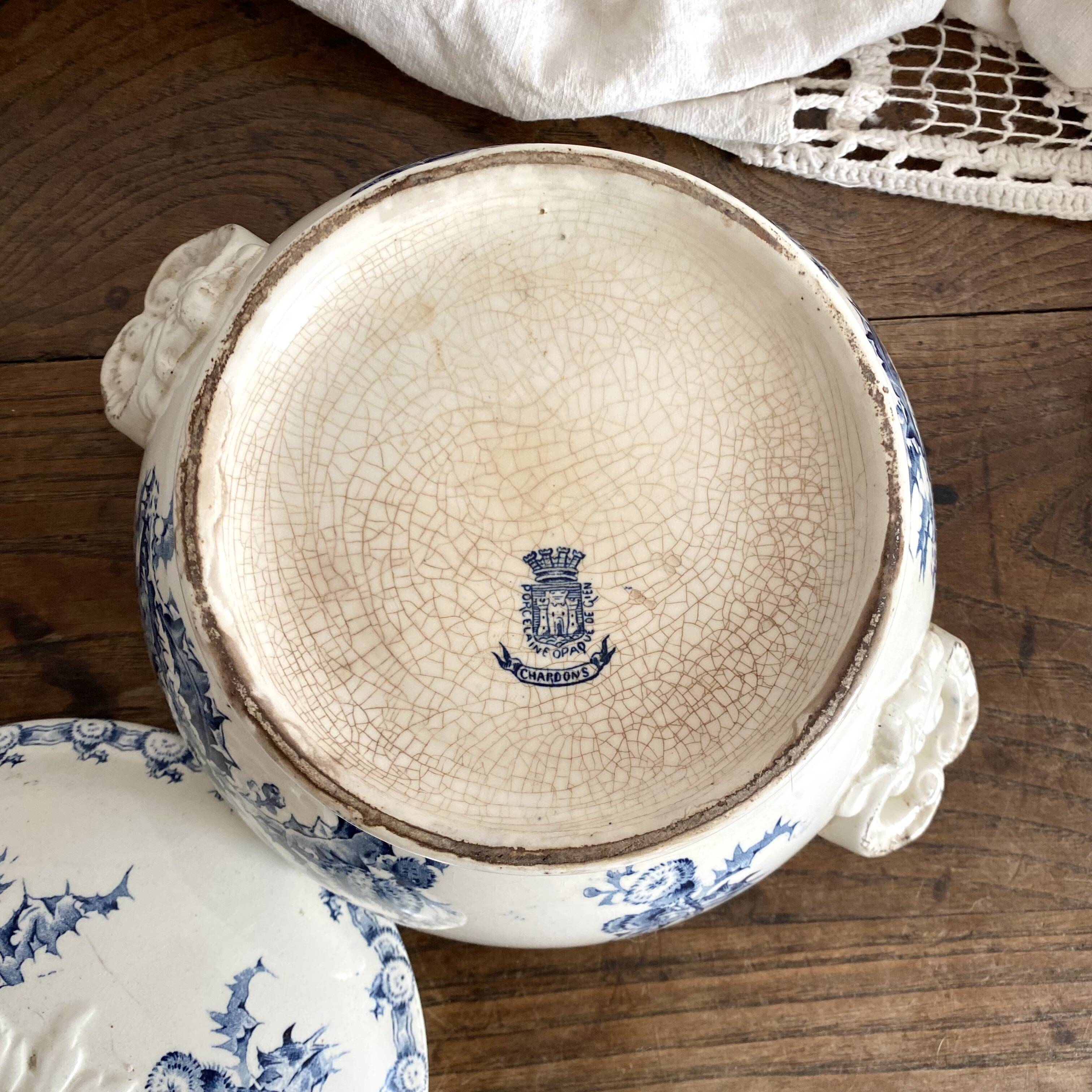 Soupière en terre de fer Gien Chardons