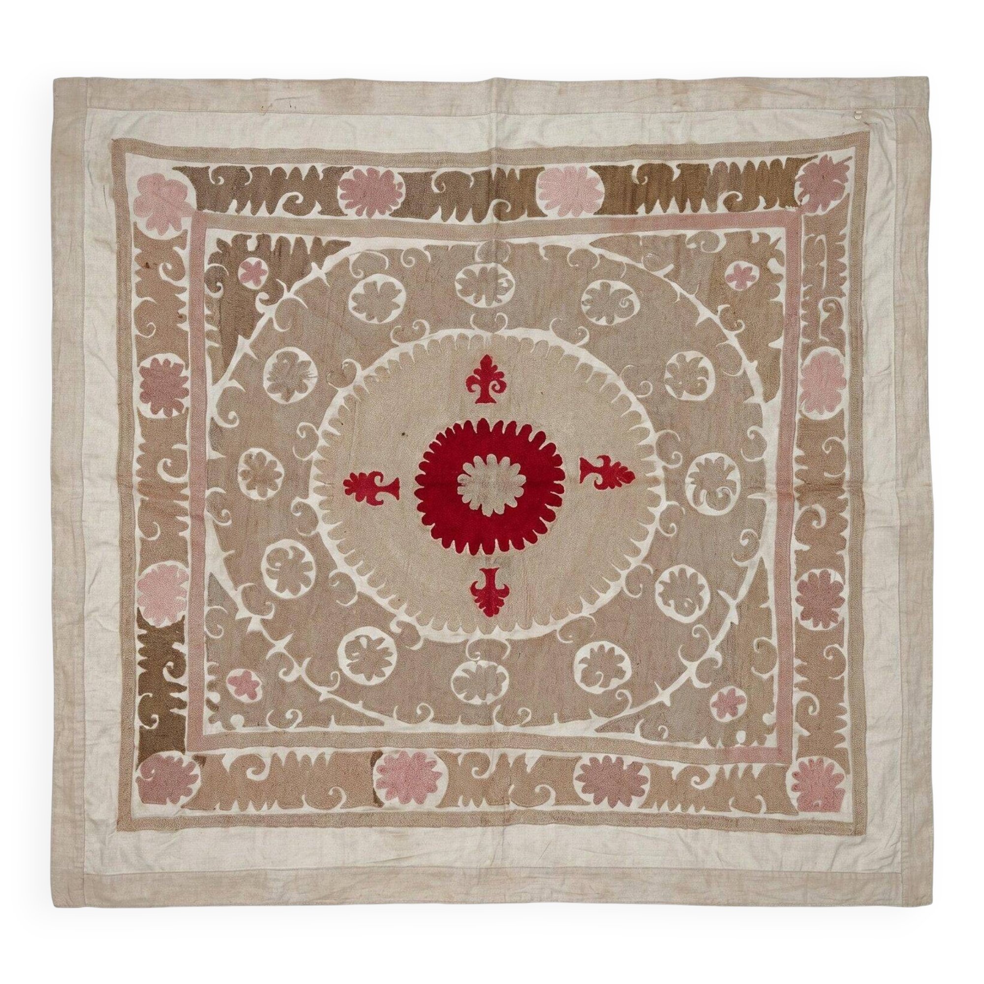 Vintage hand-embroidered tablecloth 168x138 cm