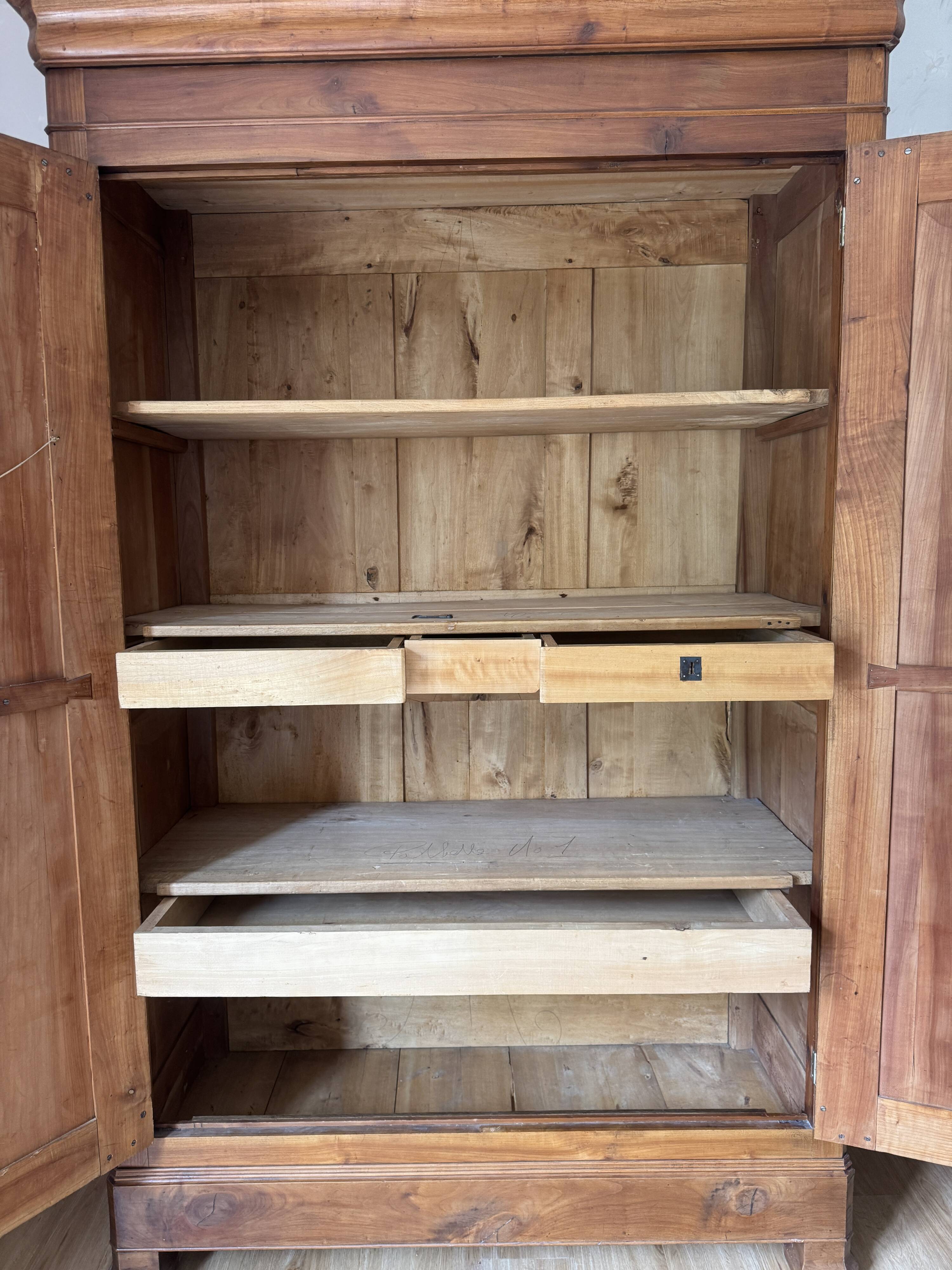 Large Louis Philippe oak wardrobe H: 2m25