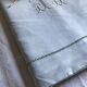 Drap ancien en lin et coton teinté en céladon