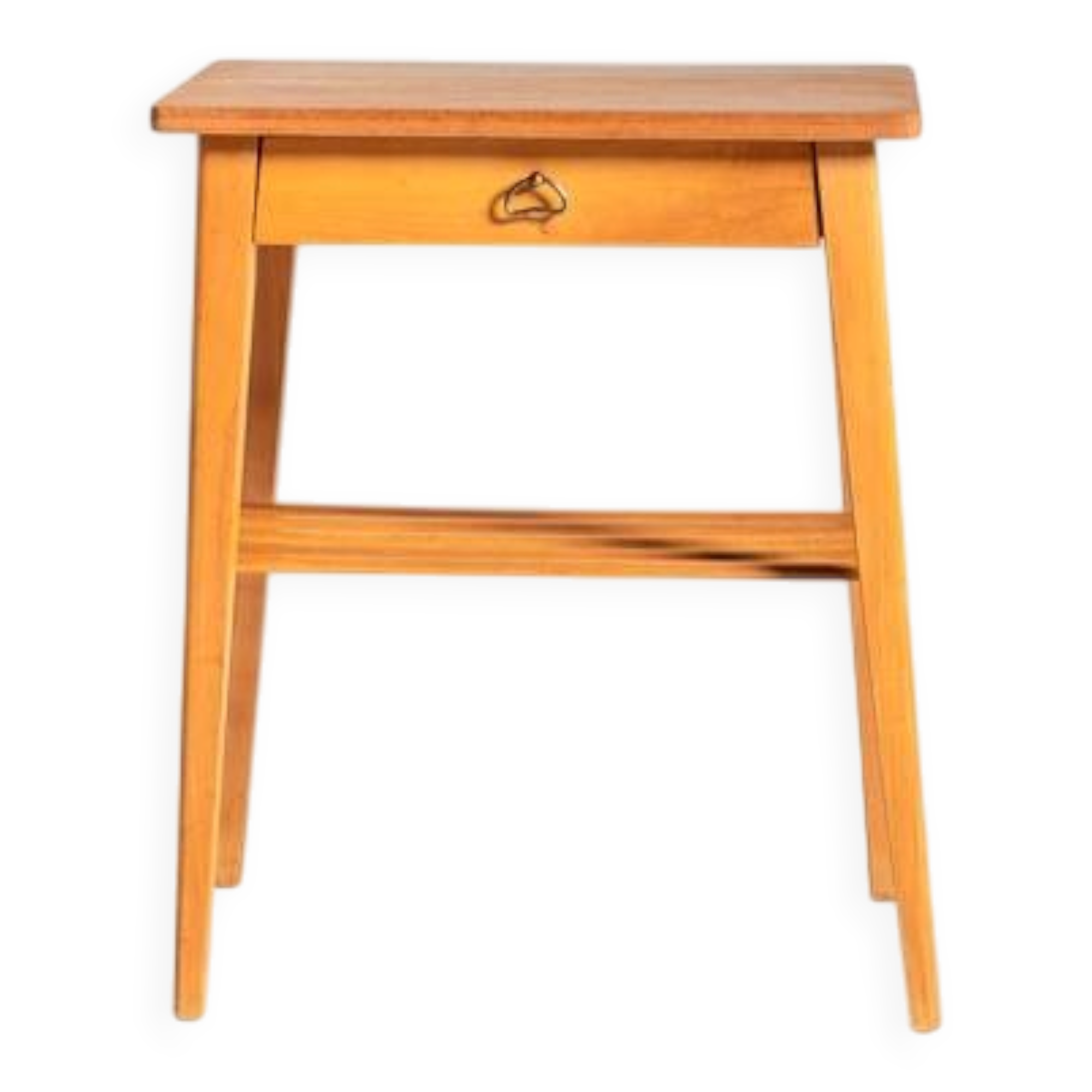 Scandinavian Birch Bedside Table, 1950s