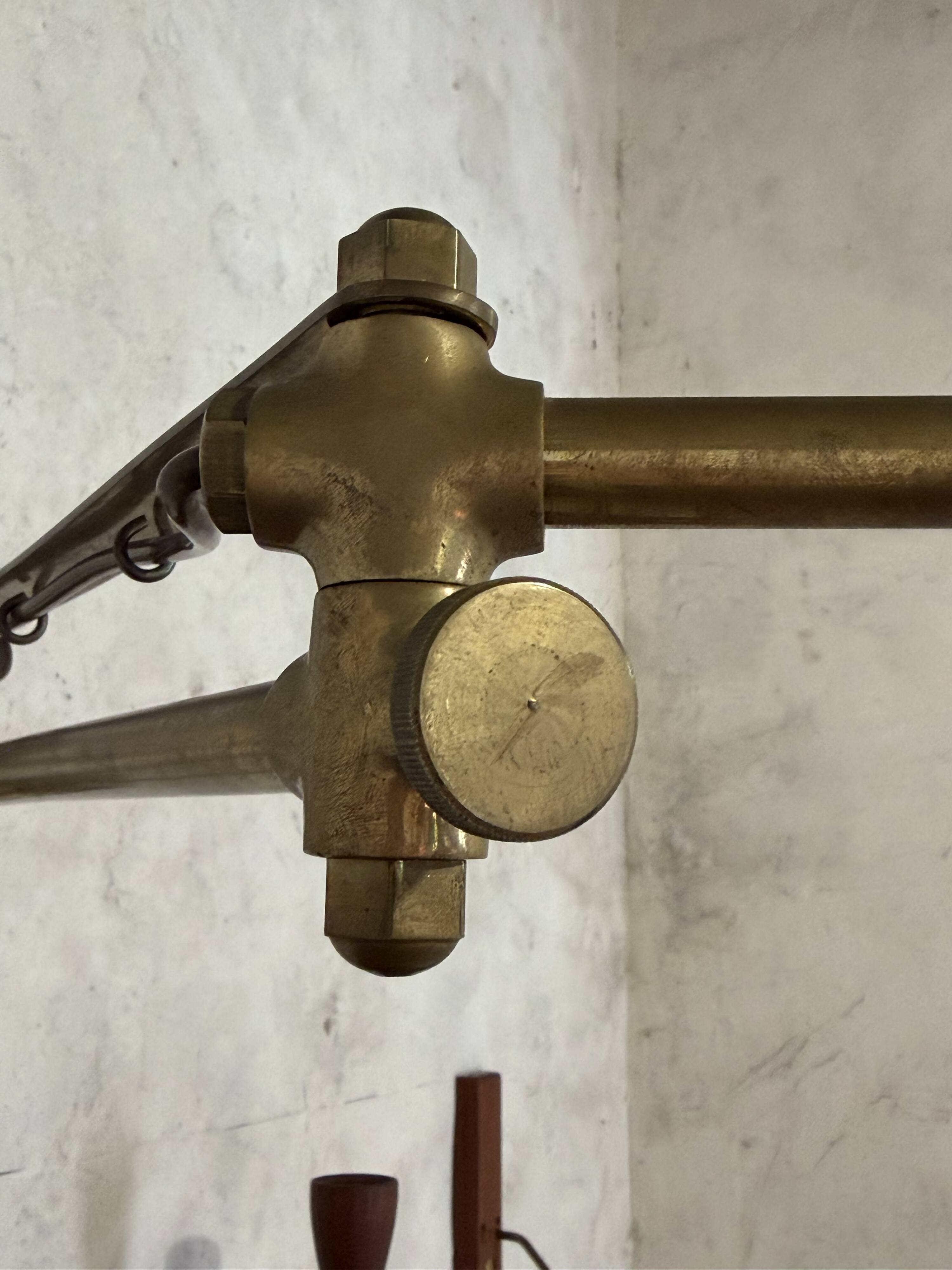 Vintage brass articulated wall lamp Scandinavian style