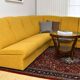 Yellow bouclé corner modular sofa, 1970s, set of 6