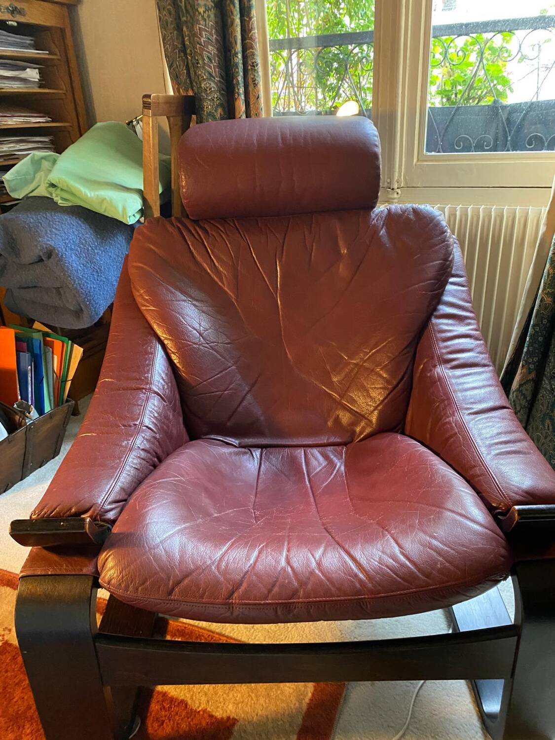 Kroken red leather armchair