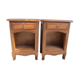 Pair of rustic oak bedside tables, from the 80s