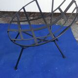 Paire de fauteuils vintage corbeille